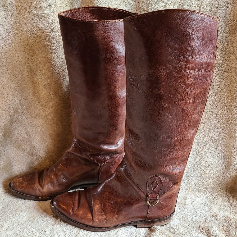 Joan & David Brown Leather Riding Boot - Picture 3 of 15
